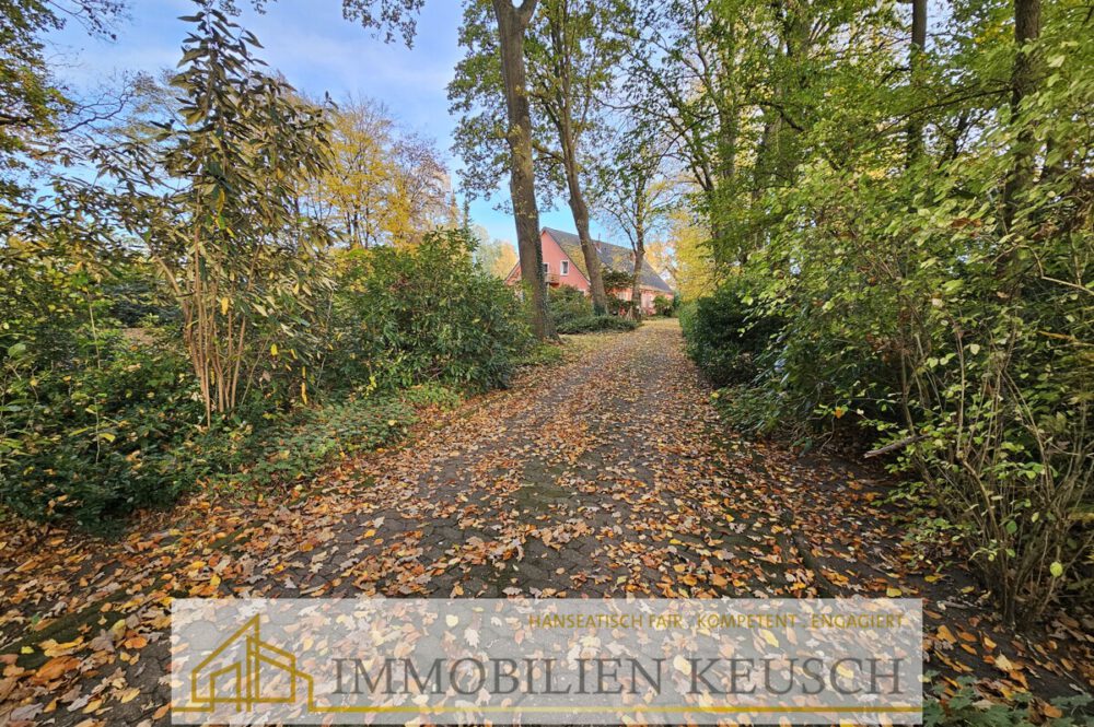 Lange Auffahrt zu den zwei Häusern