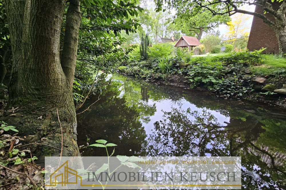 Kleiner Bach am Grundstück