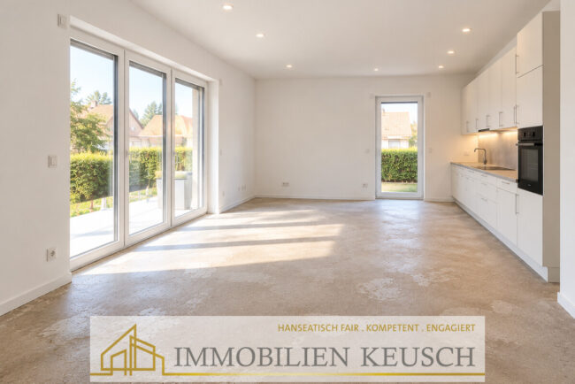 Wohnzimmer mit Einbauküche